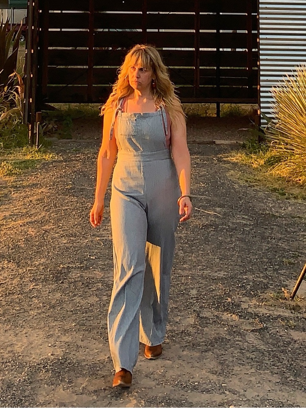 Cameo Clothing adjustable railroad striped overall